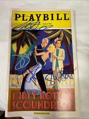 Signed Playbill Dirty Rotten Scoundrels Signed Theater Program - Yellow